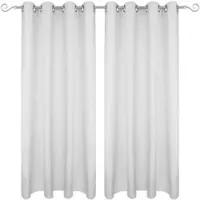 Bestgoodies Dekoschal Ellen Ösen Blickdicht 2er Pack - 140x145 cm Hellgrau