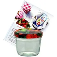 MamboCat 50er Set Sturzglas 230 ml Marmeladenglas Einmachglas To 82 Obst Dekor Deckel incl. Rezeptheft