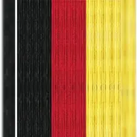 Arsvita Flauschvorhang Flauschgardine Vorhang 100 cm x 220 cm Unistreifen Schwarz Rot Gelb