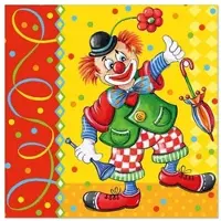 Papstar 600 Servietten, 3-lagig 1/4-Falz 33 cm x 33 cm "Clown"