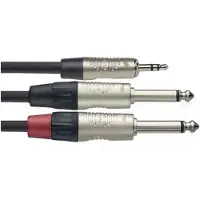Stagg NYC Stereo-Mini-Klinkenstecker zu Dual Mono Klinkenkabel 2m/6ft NYC2/MPS2PR