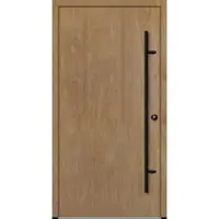 Haustuerenland.de Aluminium Haustür "VALERIA" BLACKLINE 68 mm energiesparend Turner Oak holzähnlich beidseitig außen öffnend DIN rechts