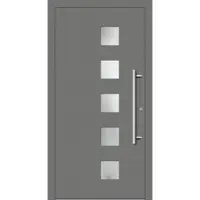 Haustuerenland.de Haustür RC3 "STELLA" 79 mm Graualuminium RAL 9007 beidseitig innen öffnend DIN rechts