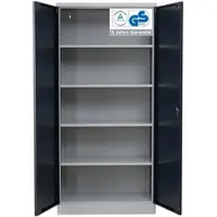 Proregal Stahlschrank BEE mit 7 lackierten Fachböden | HxBxT 195x92x42cm | Grau-Anthrazit | Werkstattschrank Werkzeugschrank Aktenschrank