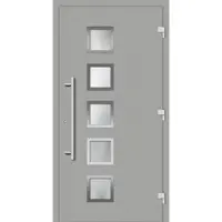 Haustuerenland.de Haustür "STELLA" 79 mm RC3 Weißaluminium RAL 9006 beidseitig außen öffnend DIN rechts