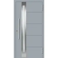 Haustuerenland.de Aluminium Haustür RC2 "PETRA" 78 mm Fenstergrau RAL 7040 beidseitig außen öffnend DIN rechts