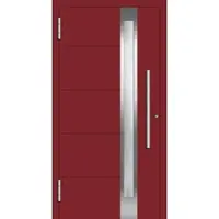 Haustuerenland.de Aluminium Haustür RC2 "PETRA" 78 mm Purpurrot RAL 3004 beidseitig außen öffnend DIN links