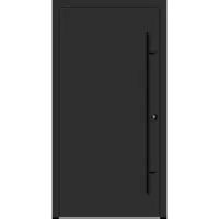 Haustuerenland.de Flügelüberdeckende Aluminium Haustür "VALERIA" 82 mm RC2 BLACKLINE Anthrazit Eisenglimmer DB 703 beidseitig innen öffnend DIN rechts