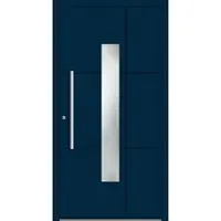 Haustuerenland.de SCHÜCO ADS 75.SI Haustür Aluminium "ROMINA" Stahlblau RAL 5011 beidseitig innen öffnend DIN links