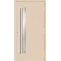 Haustuerenland.de Aluminium Haustür RC2 "SABRINA" 90 mm Hellelfenbein RAL 1015 beidseitig außen öffnend DIN rechts