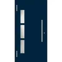 Haustuerenland.de Aluminium RC2 Haustür "NELLY" flügelüberdeckend 78 mm Stahlblau RAL 5011 beidseitig außen öffnend DIN links