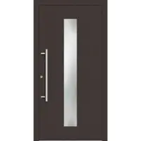 Haustuerenland.de Haustür RC3 "SVENJA" 79 mm Graubraun RAL 8019 innen öffnend DIN links