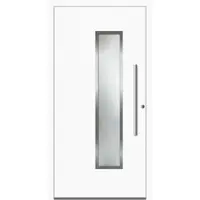 Haustuerenland.de SCHÜCO Aluminium Haustür "WIEBKE" ADS 75.SI RC2 Weiß RAL 9016 beidseitig innen öffnend DIN rechts