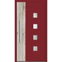 Haustuerenland.de RC2 Aluminium Haustür "XENIA" 78 mm Purpurrot RAL 3004 beidseitig innen öffnend DIN links