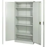 Sigma Aktenschrank, Metall, 91.6 x 42.2 x 195 cm, 4 verstellbare Regalböden, abschließbar, grau