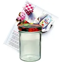 MamboCat 24er Set Sturzglas 435 ml Marmeladenglas Einmachglas Einweckglas To 82 Obst Deckel incl. Diamant-Zucker Gelierzauber Rezeptheft