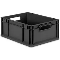 Proregal Eurobox Nextgen Grip HxBxT 17x30x40cm 16 Liter Griffe Offen Schwarz Eurobehälter Transportbox Transportbehälter