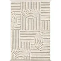 Carpetsale24 Teppich 200x290 cm Creme, Hochflor Wohnzimmer Teppich, Weich & Flauschig, Skandinavisch Boho Stil, Langflor Shaggy, Pflegeleicht