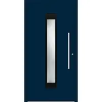 Haustuerenland.de Schüco Aluminium Haustür "ROSALIA" ADS 75.SI RC2 Stahlblau RAL 5011 beidseitig innen öffnend DIN rechts