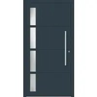 Haustuerenland.de Aluminium Haustür RC2 "RHEA" 78 mm Anthrazit RAL 7016 beidseitig innen öffnend DIN rechts