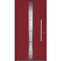 Haustuerenland.de SCHÜCO Aluminium Haustür "WENKE" ADS 75.SI RC2 Purpurrot RAL 3004 innen öffnend DIN rechts