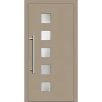 Haustuerenland.de Haustür mit Fingerprint "STELLA" 79 mm RC2 Graubeige RAL 1019 innen öffnend DIN links