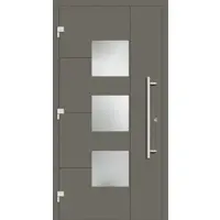Haustuerenland.de Haustür "SKADI" 79 mm RC3 Quarzgrau RAL 7039 beidseitig außen öffnend DIN links