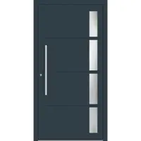 Haustuerenland.de Aluminium Haustür RC2 "RHEA" 78 mm Anthrazit RAL 7016 beidseitig innen öffnend DIN links