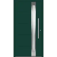 Haustuerenland.de Aluminium Haustür RC2 "PETRA" 78 mm Moosgrün RAL 6005 beidseitig innen öffnend DIN rechts