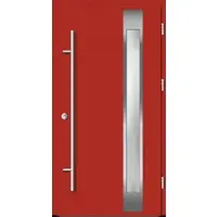 Haustuerenland.de Flügelüberdeckende Aluminium Haustür "PALOMA" 82 mm RC2 Feuerrot RAL 3000 beidseitig außen öffnend DIN rechts