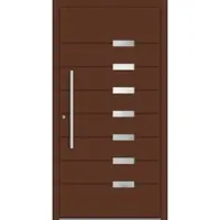 Haustuerenland.de RC2 Aluminium Haustür "VIVIEN" 78 mm Mahagonibraun RAL 8016 beidseitig innen öffnend DIN links