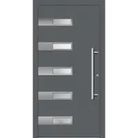 Haustuerenland.de Haustür RC3 "SMILLA" 79 mm Basaltgrau RAL 7012 innen öffnend DIN rechts