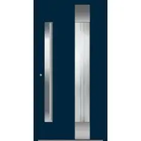 Haustuerenland.de Aluminium Haustür mit Griffmulde "PHILIPPA" 78 mm RC2 Stahlblau RAL 5011 beidseitig innen öffnend DIN links