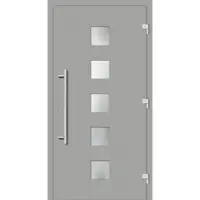 Haustuerenland.de Haustür RC3 "SISSI" 79 mm Weißaluminium RAL 9006 beidseitig außen öffnend DIN rechts