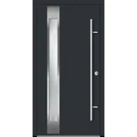 Haustuerenland.de Flügelüberdeckende Aluminium Haustür "PALOMA" 82 mm RC2 Anthrazit RAL 7016 beidseitig innen öffnend DIN rechts