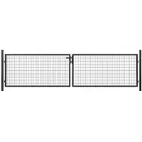 Tetzner & Jentzsch Metall Doppeltor B4000 x H1000 mm inkl. Pfosten + Beschlägen RAL7016 anthrazit