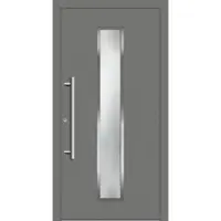 Haustuerenland.de Haustür "SVENJA" 79 mm RC3 Graualuminium RAL 9007 beidseitig innen öffnend DIN links