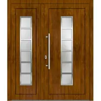 Haustuerenland.de Kunststoff Haustür zweiflügelig "MILENA" 71 mm Golden Oak holzähnlich innen öffnend DIN links