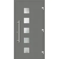 Haustuerenland.de Haustür RC3 "STELLA" 79 mm Graualuminium RAL 9007 außen öffnend DIN rechts