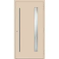 Haustuerenland.de Aluminium Haustür nach Maß "PALOMA" 90 mm RC2 Hellelfenbein RAL 1015 beidseitig außen öffnend DIN rechts