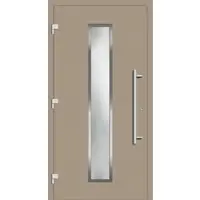 Haustuerenland.de Haustür mit Fingerprint RC2 "SVENJA" 79 mm Graubeige RAL 1019 außen öffnend DIN links
