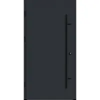 Haustuerenland.de Flügelüberdeckende Aluminium Haustür "VALERIA" 82 mm RC2 BLACKLINE Anthrazit RAL 7016 beidseitig außen öffnend DIN links