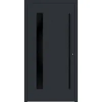 Haustuerenland.de Aluminium Haustür RC2 "PALOMA" 90 mm BLACKLINE Anthrazit RAL 7016 innen öffnend DIN rechts