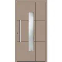 Haustuerenland.de SCHÜCO ADS 75.SI Haustür Aluminium "ROMINA" Graubeige RAL 1019 beidseitig innen öffnend DIN links