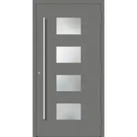 Haustuerenland.de Aluminium Haustür "WILHELMINE" 90 mm RC2 Graualuminium RAL 9007 außen öffnend DIN rechts