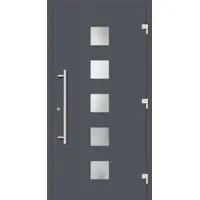 Haustuerenland.de Haustür mit Fingerprint "SISSI" 79 mm RC2 Schiefergrau RAL 7015 beidseitig außen öffnend DIN rechts