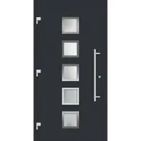 Haustuerenland.de Smarte Haustür "SISSI" 79 mm RC2 mit Fingerprint Anthrazit RAL 7016 beidseitig außen öffnend DIN links