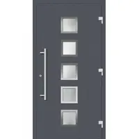 Haustuerenland.de Smarte Haustür "SISSI" 79 mm RC2 mit Fingerprint Schiefergrau RAL 7015 beidseitig außen öffnend DIN rechts