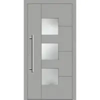Haustuerenland.de Haustür "SKADI" 79 mm RC3 Weißaluminium RAL 9006 beidseitig innen öffnend DIN links