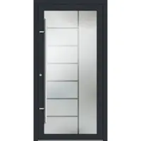 Haustuerenland.de PREMIUM Aluminium-Glas Haustür "VERONIKA" 90 mm Vollglas Anthrazit RAL 7016 beidseitig innen öffnend DIN links